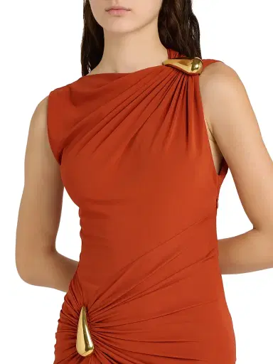Bottega Veneta Women's Hardware-Accented Crepe Jersey Maxi Dress | Thumbnail 6 Bottega Veneta Women's Hardware-Accented Crepe Jersey Maxi Dress | Thumbnail 6