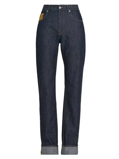 Bottega Veneta Women's Mid-Rise Straight-Leg Jeans - Indigo - Size 8 | Thumbnail 1 Bottega Veneta Women's Mid-Rise Straight-Leg Jeans - Indigo - Size 8 | Thumbnail 1