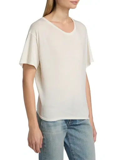 R13 Women's Cotton-Cashmere Crop T-Shirt - White - Size Large | Thumbnail 4 R13 Women's Cotton-Cashmere Crop T-Shirt - White - Size Large | Thumbnail 4