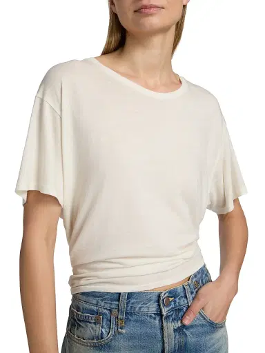 R13 Women's Cotton-Cashmere Crop T-Shirt - White - Size Large | Thumbnail 6 R13 Women's Cotton-Cashmere Crop T-Shirt - White - Size Large | Thumbnail 6