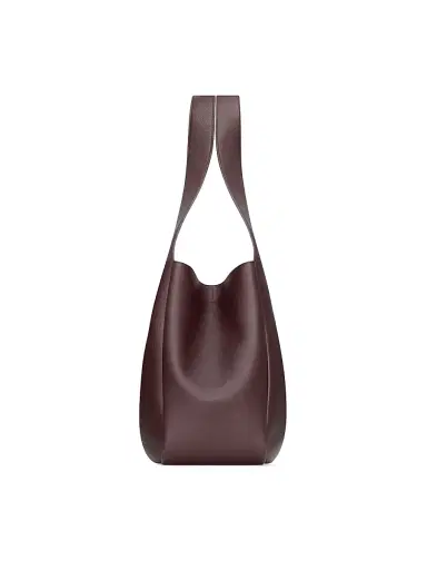 Saint Laurent Women's Le 5 ÿ 7 Bea in Grained Leather Tote Bag - Raisin | Thumbnail 2 Saint Laurent Women's Le 5 ÿ 7 Bea in Grained Leather Tote Bag - Raisin | Thumbnail 2