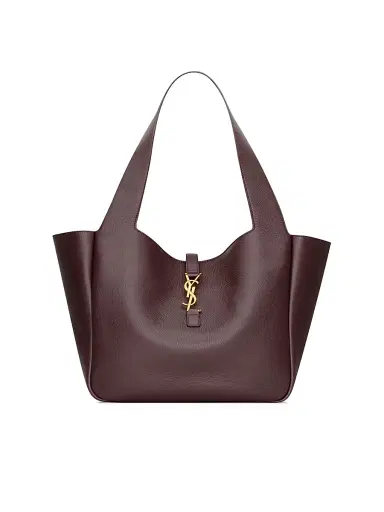 Saint Laurent Women's Le 5 ÿ 7 Bea in Grained Leather Tote Bag - Raisin | Thumbnail 1 Saint Laurent Women's Le 5 ÿ 7 Bea in Grained Leather Tote Bag - Raisin | Thumbnail 1
