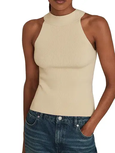 Reiss Women's Lacey High-Neck Top - | Thumbnail 3 Reiss Women's Lacey High-Neck Top - | Thumbnail 3