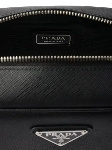 Prada Men's Saffiano Pouch - Black | Thumbnail 4 Prada Men's Saffiano Pouch - Black | Thumbnail 4