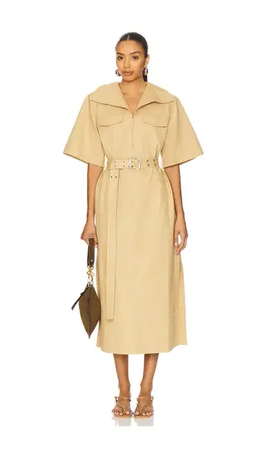 Ganni Classic Summer Suiting Cowl Neck Long Dress | Thumbnail 2 Ganni Classic Summer Suiting Cowl Neck Long Dress | Thumbnail 2