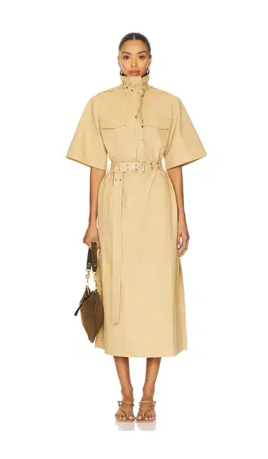 Ganni Classic Summer Suiting Cowl Neck Long Dress | Thumbnail 1 Ganni Classic Summer Suiting Cowl Neck Long Dress | Thumbnail 1