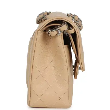 Chanel Chanel Small Classic Double Flap Bag Beige Caviar Silver Hardware | Thumbnail 3 Chanel Chanel Small Classic Double Flap Bag Beige Caviar Silver Hardware | Thumbnail 3