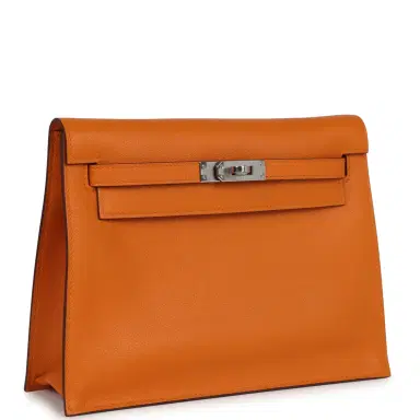 HERMÈS Hermes Kelly Danse Abricot Verso Evercolor Palladium Hardware | Thumbnail 2 HERMÈS Hermes Kelly Danse Abricot Verso Evercolor Palladium Hardware | Thumbnail 2