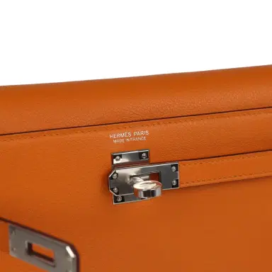 HERMÈS Hermes Kelly Danse Abricot Verso Evercolor Palladium Hardware | Thumbnail 7 HERMÈS Hermes Kelly Danse Abricot Verso Evercolor Palladium Hardware | Thumbnail 7