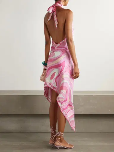 PUCCI Halterneck Printed Silk-twill Midi Dress | Thumbnail 3 PUCCI Halterneck Printed Silk-twill Midi Dress | Thumbnail 3