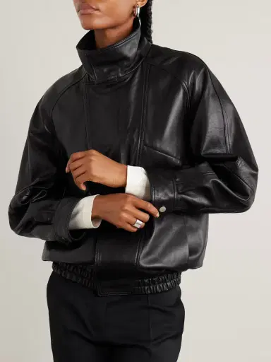 Nour Hammour Ariste Oversized Paneled Leather Jacket | Thumbnail 3 Nour Hammour Ariste Oversized Paneled Leather Jacket | Thumbnail 3