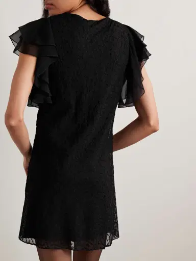 Saint Laurent Appliquéd Broderie Anglaise Cotton-blend Voile Mini Dress | Thumbnail 4 Saint Laurent Appliquéd Broderie Anglaise Cotton-blend Voile Mini Dress | Thumbnail 4