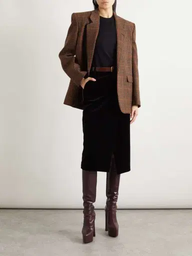 Saint Laurent Prince Of Wales Checked Wool Blazer | Thumbnail 2 Saint Laurent Prince Of Wales Checked Wool Blazer | Thumbnail 2