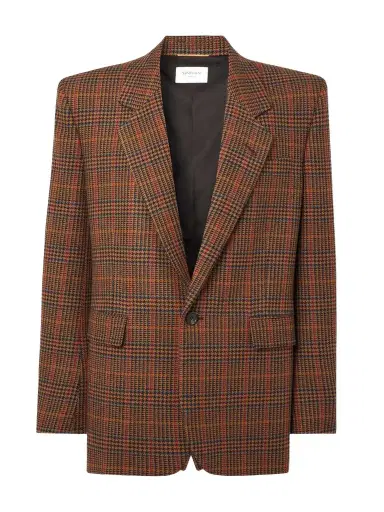 Saint Laurent Prince Of Wales Checked Wool Blazer | Thumbnail 1 Saint Laurent Prince Of Wales Checked Wool Blazer | Thumbnail 1