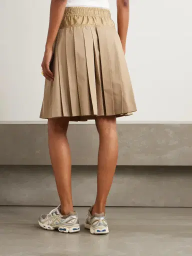 Moncler Shell-trimmed Pleated Twill Skirt | Thumbnail 3 Moncler Shell-trimmed Pleated Twill Skirt | Thumbnail 3