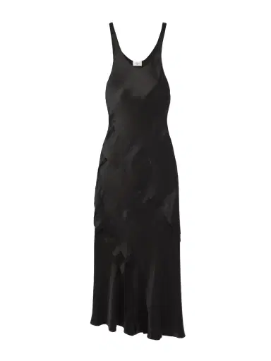 Saint Laurent Asymmetric Tiered Silk-satin Maxi Dress | Thumbnail 1 Saint Laurent Asymmetric Tiered Silk-satin Maxi Dress | Thumbnail 1