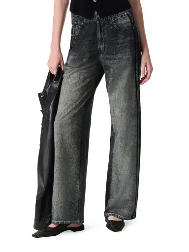 rag & bone Women's rb Miramar Cotton-Terry Wide-Leg Track Pants - Washed Black | Thumbnail 3 rag & bone Women's rb Miramar Cotton-Terry Wide-Leg Track Pants - Washed Black | Thumbnail 3