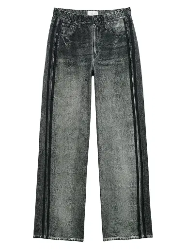 rag & bone Women's rb Miramar Cotton-Terry Wide-Leg Track Pants - Washed Black | Thumbnail 1 rag & bone Women's rb Miramar Cotton-Terry Wide-Leg Track Pants - Washed Black | Thumbnail 1