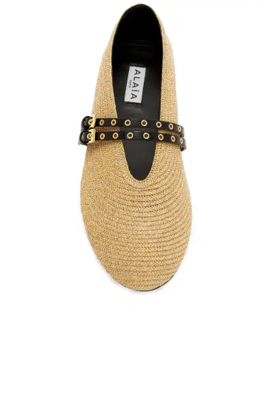 Alaïa Straw Ballerina Flat | Thumbnail 4 Alaïa Straw Ballerina Flat | Thumbnail 4