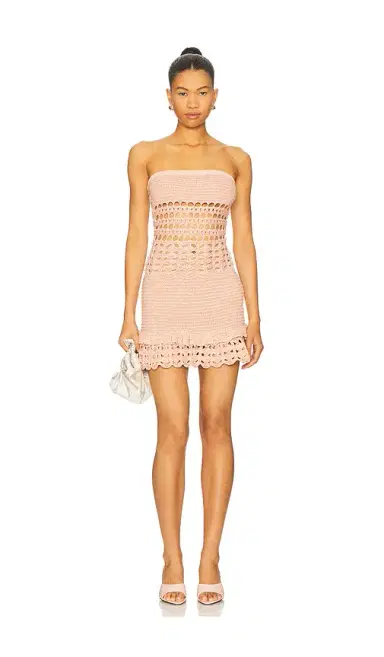 retrofete Vali Crochet Pearl Embellished Dress | Thumbnail 1 retrofete Vali Crochet Pearl Embellished Dress | Thumbnail 1