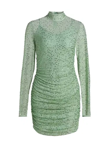 Mariandree Gaitan Women's Claudia Ress Embellished Ruched Minidress - Mint - Size Large | Thumbnail 1 Mariandree Gaitan Women's Claudia Ress Embellished Ruched Minidress - Mint - Size Large | Thumbnail 1