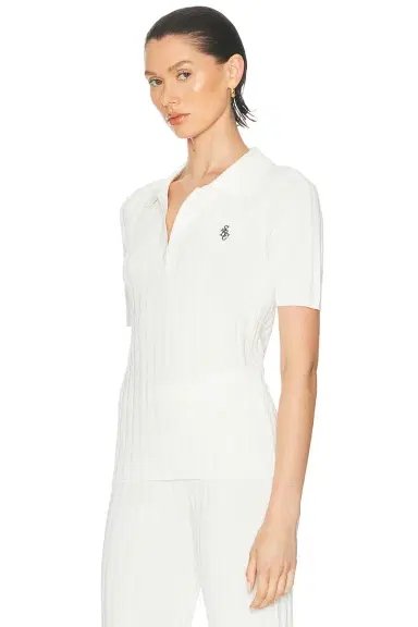Sporty & Rich SRC Ribbed Polo Top | Thumbnail 2 Sporty & Rich SRC Ribbed Polo Top | Thumbnail 2