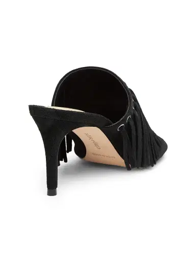 Cinq à Sept Women's Sabrina 0MM Fringed Suede Sandals - Black | Thumbnail 3 Cinq à Sept Women's Sabrina 0MM Fringed Suede Sandals - Black | Thumbnail 3