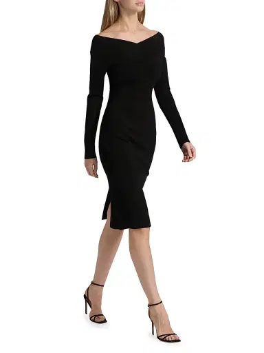 Stella McCartney Women's Portrait Knit Sheath Dress - Black | Thumbnail 4 Stella McCartney Women's Portrait Knit Sheath Dress - Black | Thumbnail 4