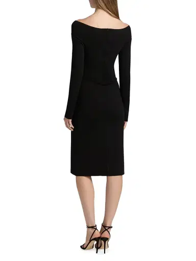 Stella McCartney Women's Portrait Knit Sheath Dress - Black | Thumbnail 5 Stella McCartney Women's Portrait Knit Sheath Dress - Black | Thumbnail 5