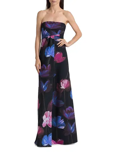 Chiara Boni La Petite Robe Women's Yass Floral Strapless Gown | Thumbnail 2 Chiara Boni La Petite Robe Women's Yass Floral Strapless Gown | Thumbnail 2