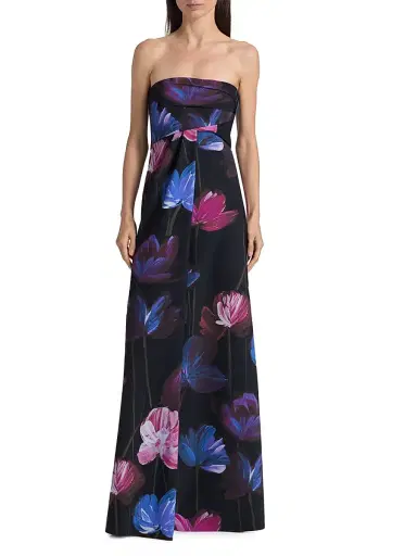 Chiara Boni La Petite Robe Women's Yass Floral Strapless Gown | Thumbnail 3 Chiara Boni La Petite Robe Women's Yass Floral Strapless Gown | Thumbnail 3