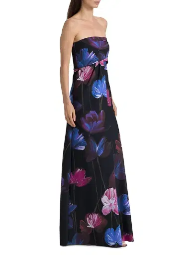 Chiara Boni La Petite Robe Women's Yass Floral Strapless Gown | Thumbnail 4 Chiara Boni La Petite Robe Women's Yass Floral Strapless Gown | Thumbnail 4