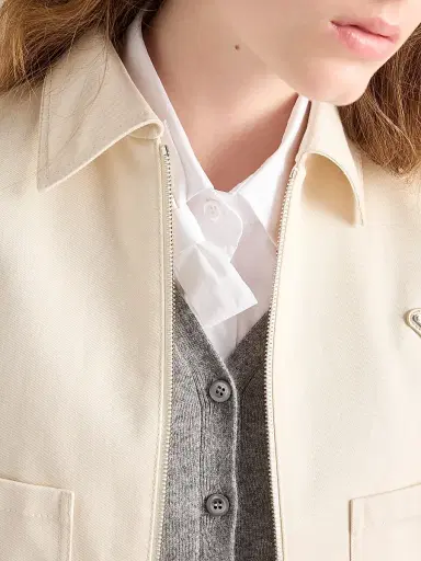 Prada Women's Chino Blouson Jacket - Beige Khaki - Size 6 | Thumbnail 4 Prada Women's Chino Blouson Jacket - Beige Khaki - Size 6 | Thumbnail 4