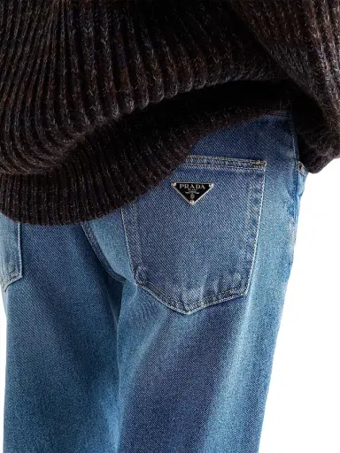 Prada Women's Straight-Leg Denim Jeans - Blue | Thumbnail 5 Prada Women's Straight-Leg Denim Jeans - Blue | Thumbnail 5