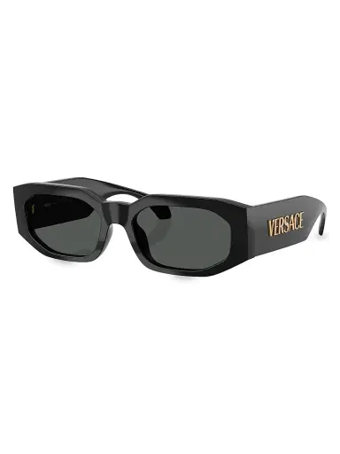 Versace Women's 55MM Rectangular Sunglasses - Black | Thumbnail 2 Versace Women's 55MM Rectangular Sunglasses - Black | Thumbnail 2