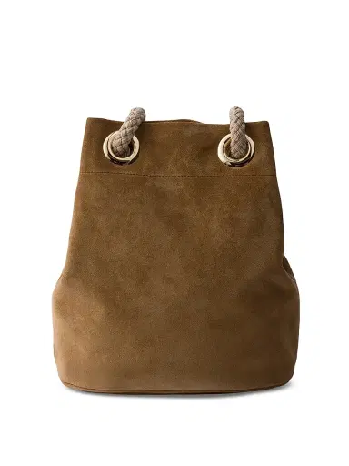Prada Women's Mariner Suede Bucket Bag - Brown | Thumbnail 3 Prada Women's Mariner Suede Bucket Bag - Brown | Thumbnail 3