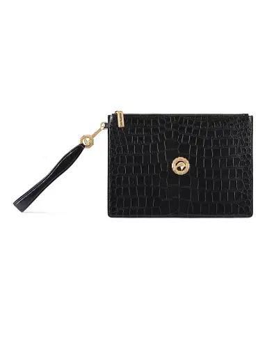 Stefano Ricci Men's Matted Crocodile Medium Portfolio Bag - Black | Thumbnail 1 Stefano Ricci Men's Matted Crocodile Medium Portfolio Bag - Black | Thumbnail 1