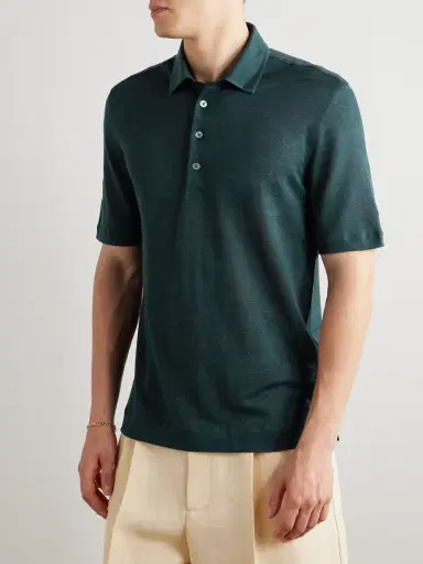 Zegna Oasi Linen Polo Shirt - Men | Thumbnail 3 Zegna Oasi Linen Polo Shirt - Men | Thumbnail 3