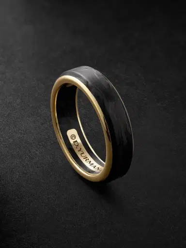 David Yurman Streamline® 18-Karat Gold and Forged Carbon Ring - Men | Thumbnail 1 David Yurman Streamline® 18-Karat Gold and Forged Carbon Ring - Men | Thumbnail 1