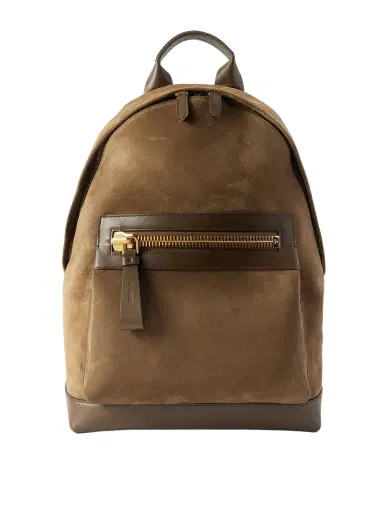 Tom Ford Buckley Leather-Trimmed Suede Backpack - Men | Thumbnail 1 Tom Ford Buckley Leather-Trimmed Suede Backpack - Men | Thumbnail 1