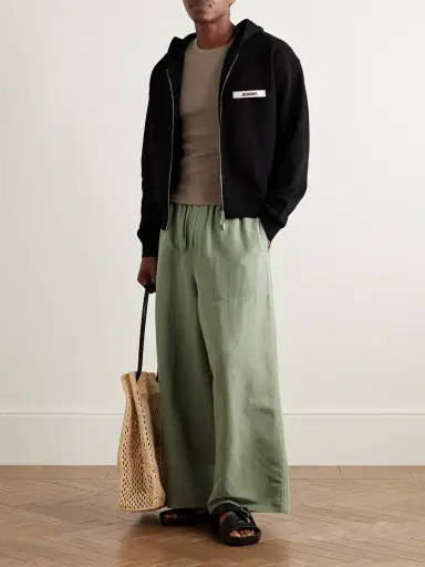 Jacquemus Logo-Embroidered Cotton-Jersey Zip-Up Hoodie - Men | Thumbnail 2 Jacquemus Logo-Embroidered Cotton-Jersey Zip-Up Hoodie - Men | Thumbnail 2