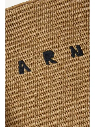Marni Large Canvas-trimmed Embroidered Raffia Tote | Thumbnail 4 Marni Large Canvas-trimmed Embroidered Raffia Tote | Thumbnail 4