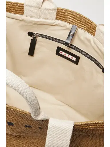 Marni Large Canvas-trimmed Embroidered Raffia Tote | Thumbnail 5 Marni Large Canvas-trimmed Embroidered Raffia Tote | Thumbnail 5
