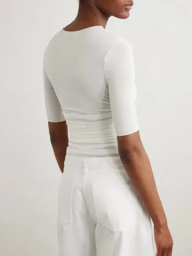 Alaïa Ruched Stretch-jersey T-shirt | Thumbnail 4 Alaïa Ruched Stretch-jersey T-shirt | Thumbnail 4