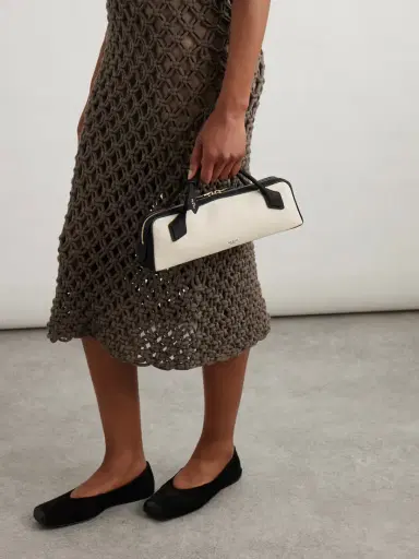 Alaïa Le Teckel Leather-trimmed Canvas Clutch | Thumbnail 2 Alaïa Le Teckel Leather-trimmed Canvas Clutch | Thumbnail 2
