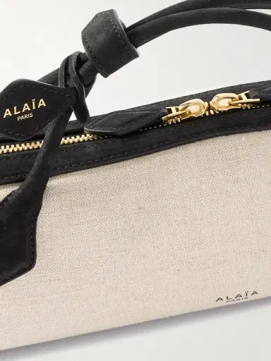 Alaïa Le Teckel Leather-trimmed Canvas Clutch | Thumbnail 4 Alaïa Le Teckel Leather-trimmed Canvas Clutch | Thumbnail 4