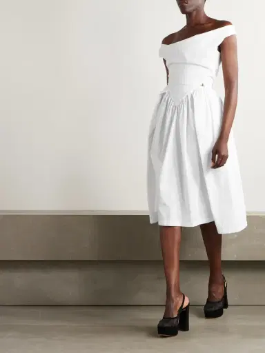 Vivienne Westwood Sunday Gathered Cotton-poplin Dress | Thumbnail 2 Vivienne Westwood Sunday Gathered Cotton-poplin Dress | Thumbnail 2