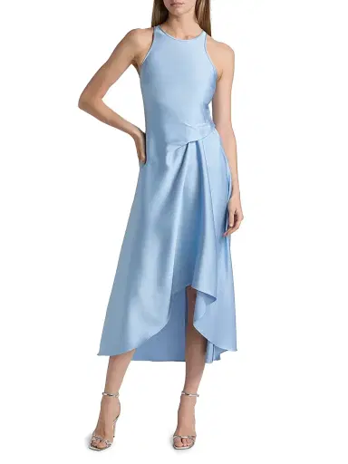 Reiss Women's Micah Bias Drape Midi-Dress - Blue | Thumbnail 2 Reiss Women's Micah Bias Drape Midi-Dress - Blue | Thumbnail 2
