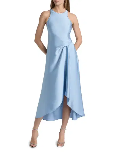 Reiss Women's Micah Bias Drape Midi-Dress - Blue | Thumbnail 3 Reiss Women's Micah Bias Drape Midi-Dress - Blue | Thumbnail 3