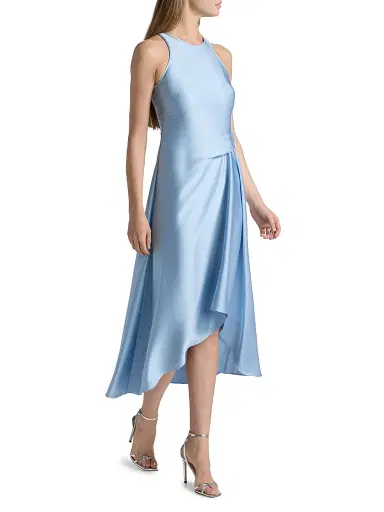 Reiss Women's Micah Bias Drape Midi-Dress - Blue | Thumbnail 4 Reiss Women's Micah Bias Drape Midi-Dress - Blue | Thumbnail 4